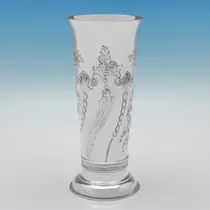 Antique Sterling Silver Pair of Vases - Charles Stuart Harris, hallmarked in 1897 London - Victorian - Thumbnail 2