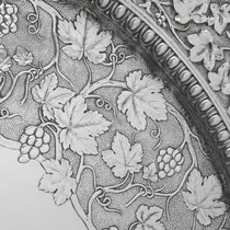 Antique Sterling Silver Warwick Charger - Barnard Brothers, hallmarked in 1877 London - Victorian - Thumbnail 6