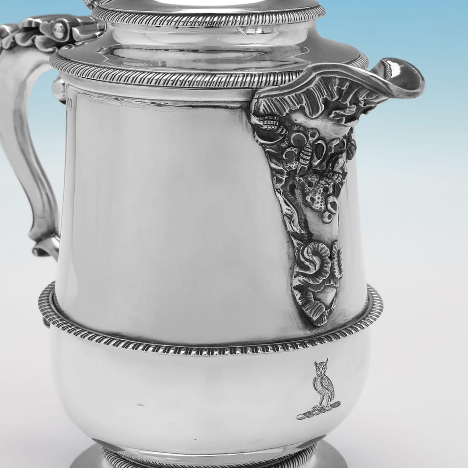 Antique Sterling Silver Water Jug - Thomas Wallis II & Jonathan Hayne, hallmarked in 1816 London - Regency - Image 4