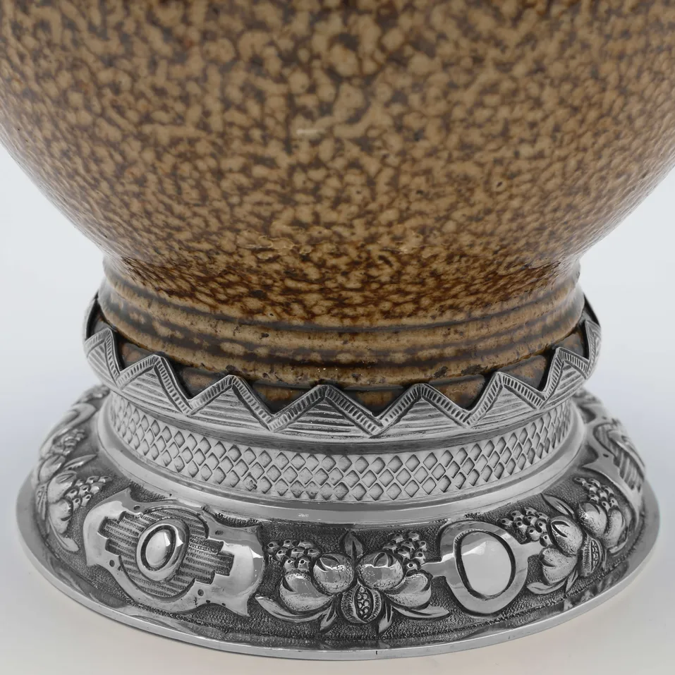 Antique Sterling Silver & Tigerware Jug - Nathan & Hayes, hallmarked in 1911 Chester - George V - Image 6