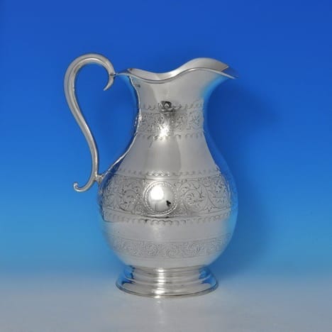 Antique Sterling Silver Water Jug - James Jay Hallmarked In 1898 London - Victorian - image 1