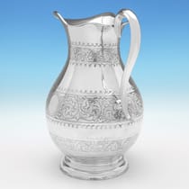 Antique Sterling Silver Large Water jug - James Jay, hallmarked in 1898 London - Victorian - Thumbnail 3