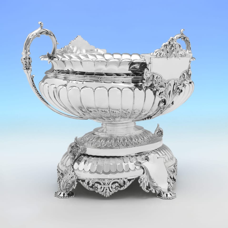 Antique Sterling Silver Wine Cistern - Barker Brothers Ltd., hallmarked in 1904 Birmingham - Edwardian - Image 2