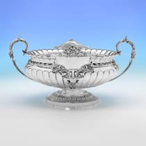 Antique Sterling Silver Wine Cistern - Barker Brothers Ltd., hallmarked in 1904 Birmingham - Edwardian - Thumbnail 4