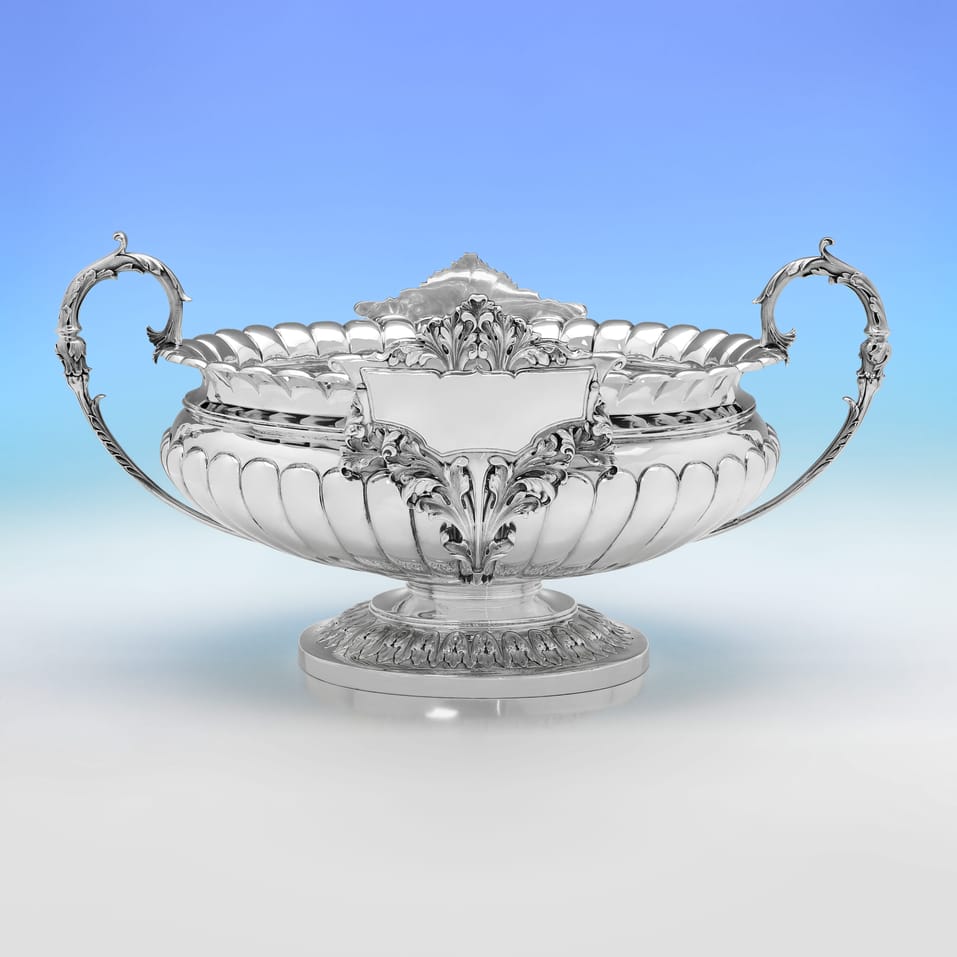 Antique Sterling Silver Wine Cistern - Barker Brothers Ltd., hallmarked in 1904 Birmingham - Edwardian - Image 4