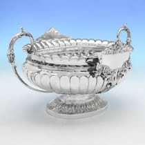 Antique Sterling Silver Wine Cistern - Barker Brothers Ltd., hallmarked in 1904 Birmingham - Edwardian - Thumbnail 5