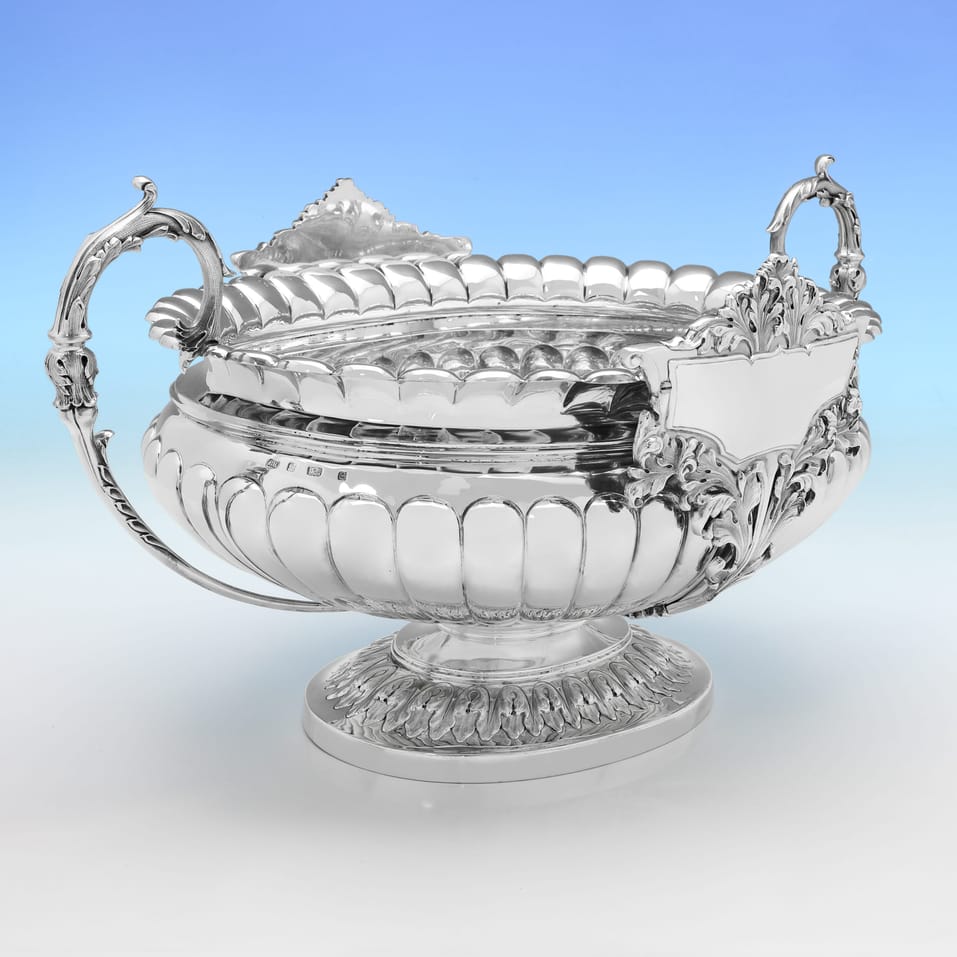 Antique Sterling Silver Wine Cistern - Barker Brothers Ltd., hallmarked in 1904 Birmingham - Edwardian - Image 5