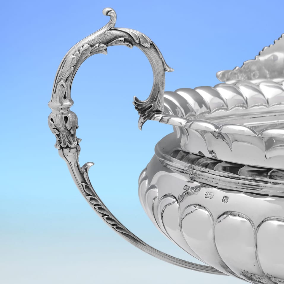 Antique Sterling Silver Wine Cistern - Barker Brothers Ltd., hallmarked in 1904 Birmingham - Edwardian - Image 7