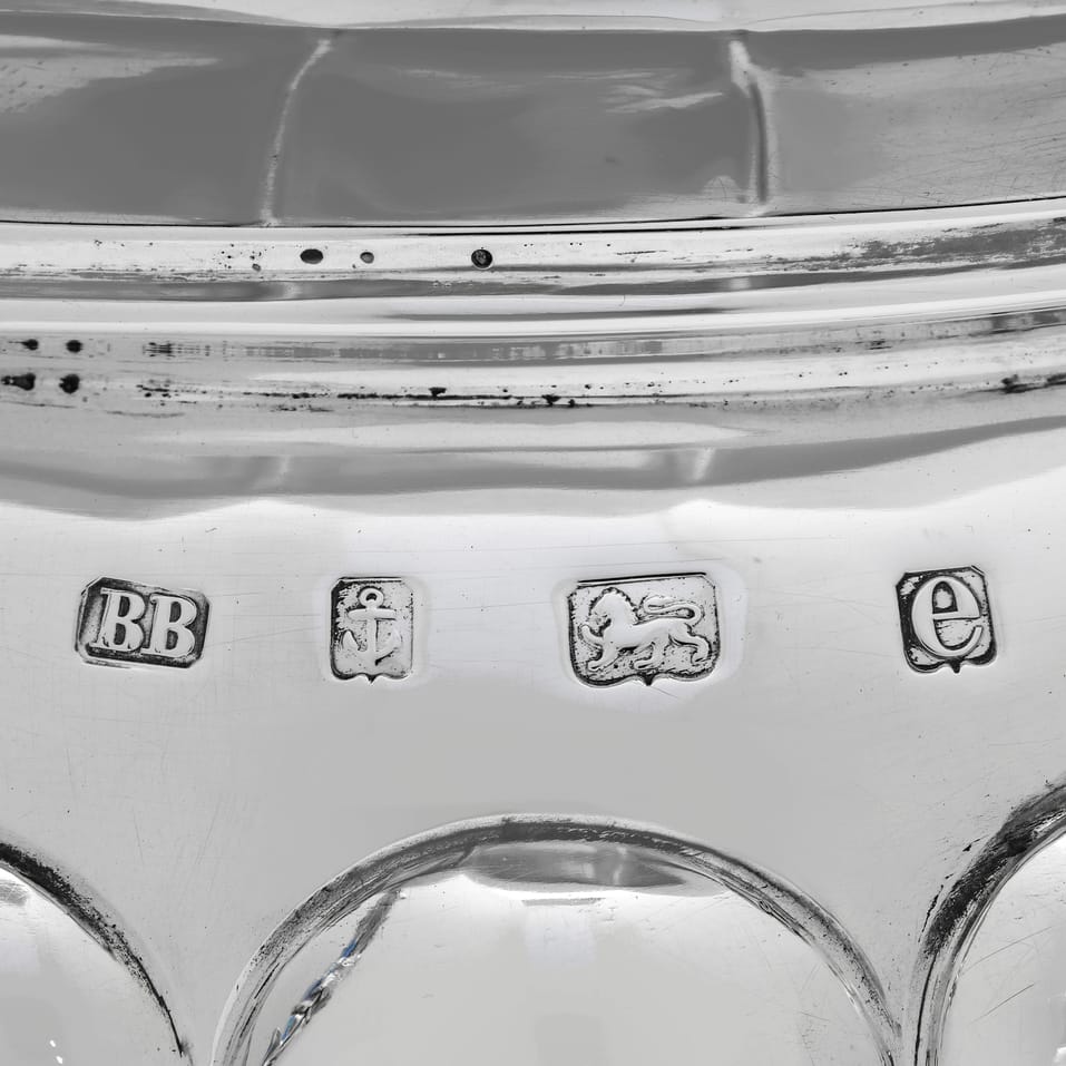 Antique Sterling Silver Wine Cistern - Barker Brothers Ltd., hallmarked in 1904 Birmingham - Edwardian - Image 12
