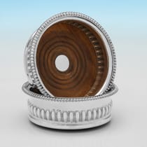 Antique Sterling Silver Pair of Wine Coasters - John & Thomas Settle, hallmarked in 1818 Sheffield - George III - Thumbnail 2