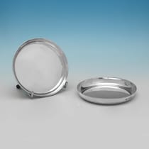 Sterling Silver Set of 12 Wine Glass Coasters - Carrington & Co., hallmarked in 1937 London - George VI - Thumbnail 2