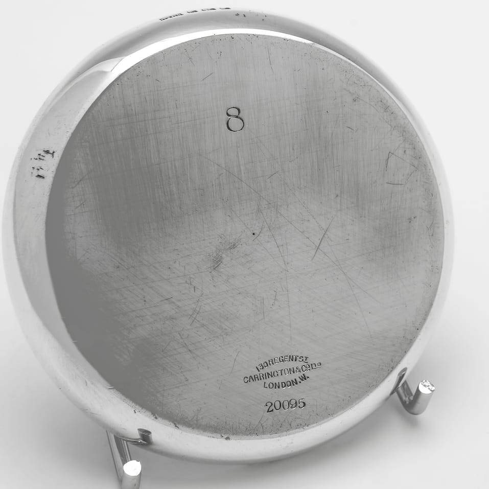 Sterling Silver Set of 12 Wine Glass Coasters - Carrington & Co., hallmarked in 1937 London - George VI - Image 5