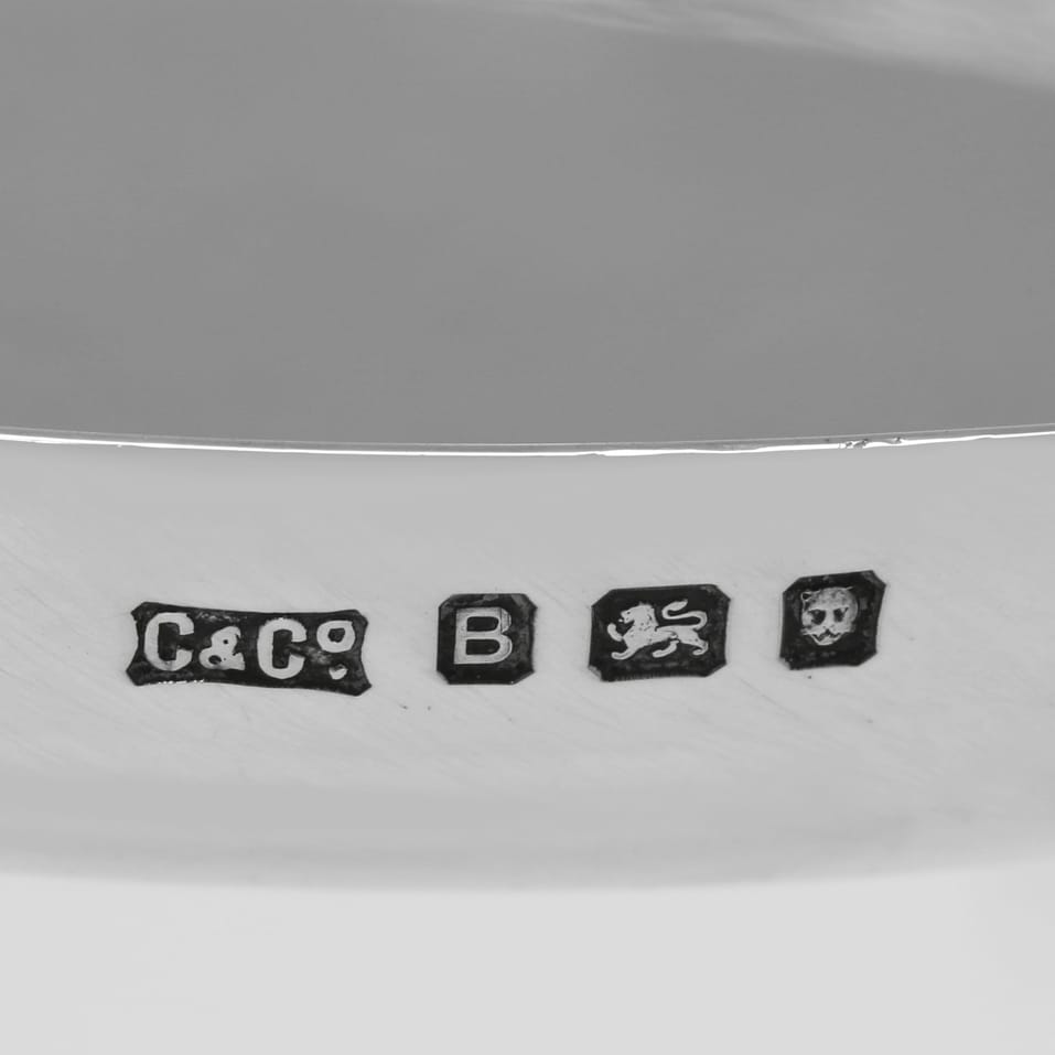 Sterling Silver Set of 12 Wine Glass Coasters - Carrington & Co., hallmarked in 1937 London - George VI - Image 6