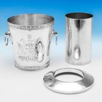 Sterling Silver Pair of Wine Coolers - I. Franks, hallmarked in 1995 London - Elizabeth II - Thumbnail 2