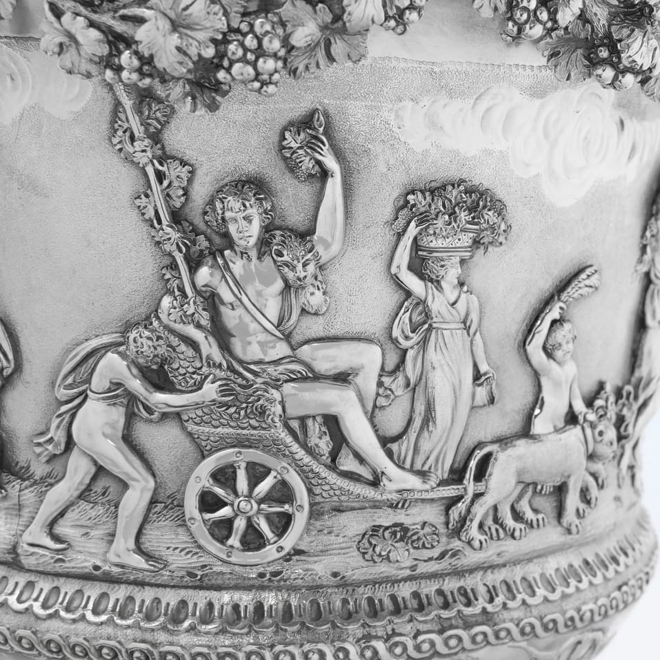 Antique Sterling Silver Pair of Campagna Shaped Wine Coolers - Joseph Preedy, hallmarked in 1804 London - George III - Image 7