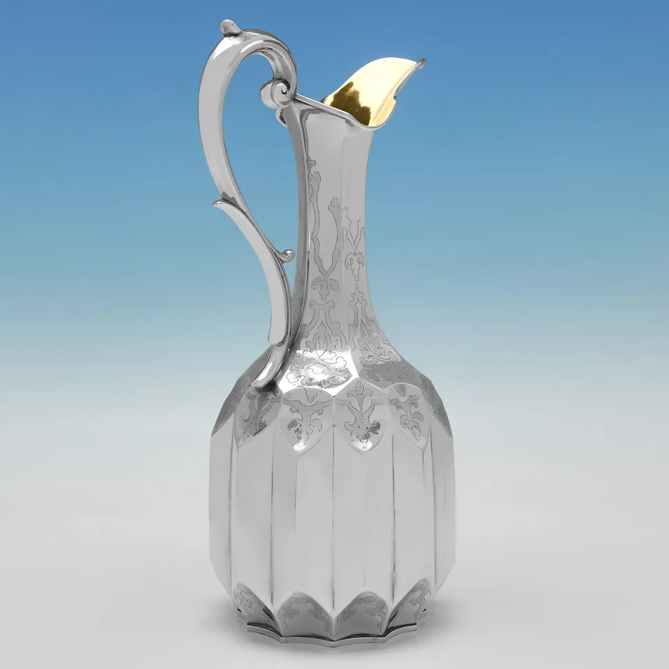 Antique Sterling Silver Wine Ewer - Joseph Angell, hallmarked in 1851 London - Victorian - Image 2