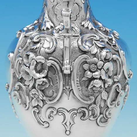 Antique Sterling Silver Wine Ewer - Joseph Angell & Son, hallmarked in 1845 London - Victorian - Image 3