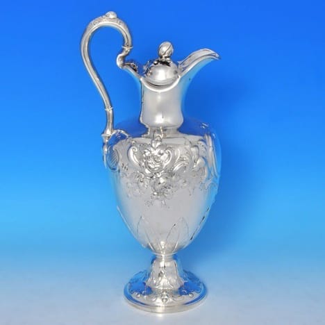 Antique Sterling Silver Wine Ewer - Barnards Hallmarked In 1849 London - Victorian - image 1